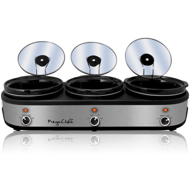 MegaChef 2.5-qt. Triple Slow Cooker and Buffet Server - Image 3