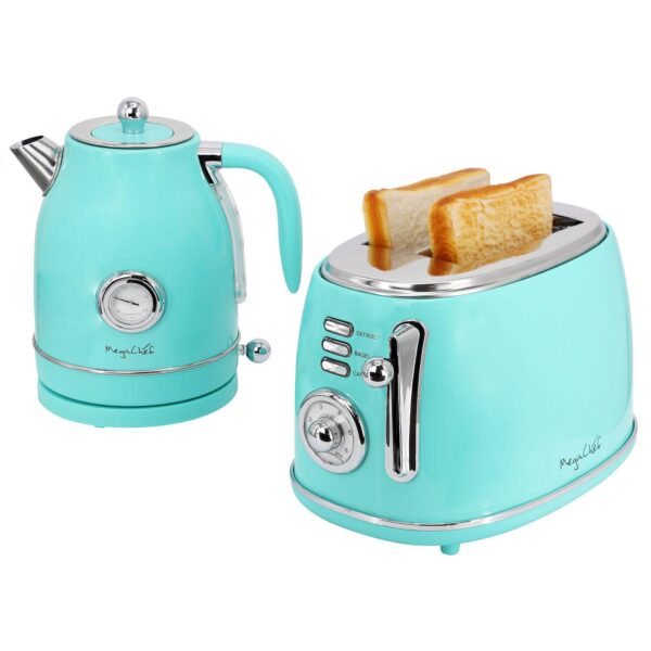 MegaChef 2-pc. 1.7 Liter Electric Tea Kettle and 2 Slice Toaster Set