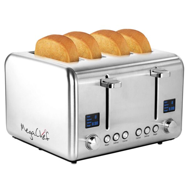 MegaChef 4-Slice Stainless Steel Toaster