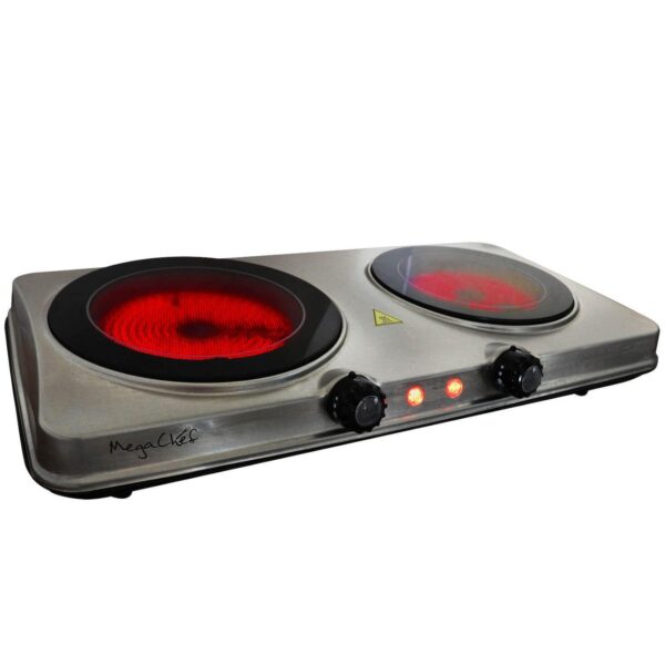 MegaChef Dual-Size Infrared Burner Cooktop Buffet Range