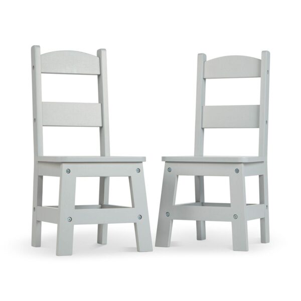 Melissa and Doug Kid's Furniture Wooden Chair Pair - Gray