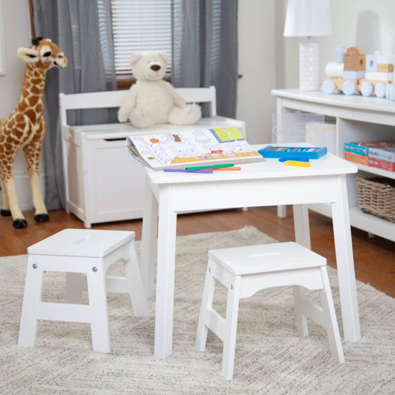 Melissa and Doug Set of 2 Portable Wooden Stools - Image 6
