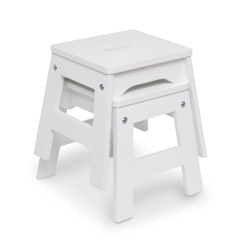 Melissa and Doug Set of 2 Portable Wooden Stools - Image 2
