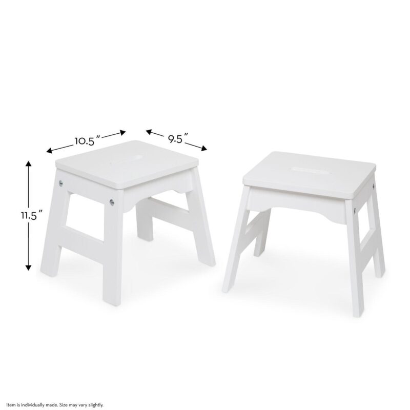 Melissa and Doug Set of 2 Portable Wooden Stools - Image 3