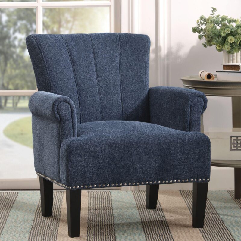 Merax Accent Rivet Tufted Polyester Armchair - Image 3