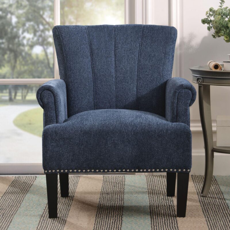 Merax Accent Rivet Tufted Polyester Armchair - Image 2