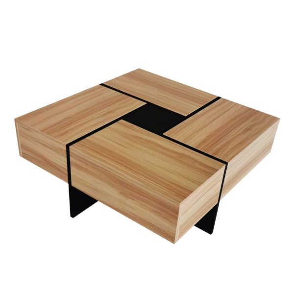 Merax Coffee Table with 4 Hidden Storage Compartments