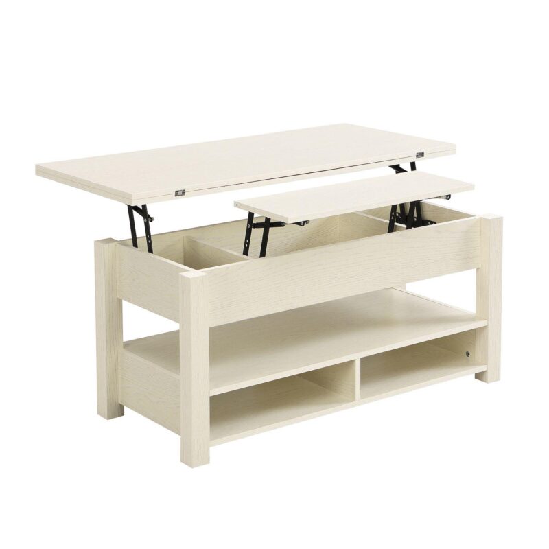 Merax Lift Top Coffee Table, Multi-functional Coffee Table With Open Shelves - Image 6