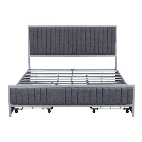 Merax Metal Frame Upholstered Platform Bed With 4 Drawers