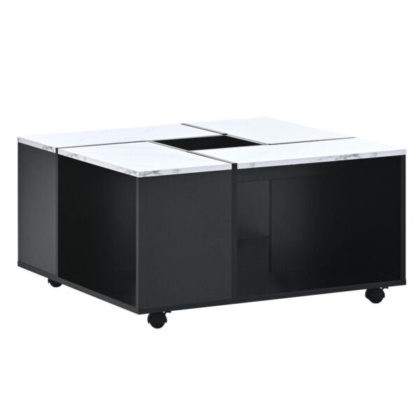 Merax Modern 2-layer Coffee Table with Casters