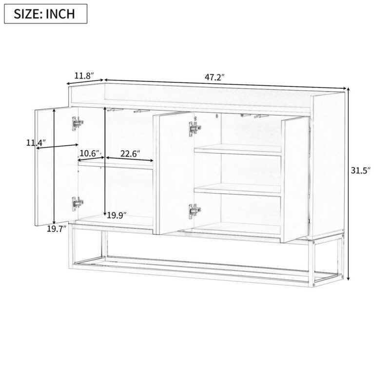 Merax Modern Sideboard Elegant Buffet Cabinet With Large Storage Space For Dining Room, Entryway - Image 5