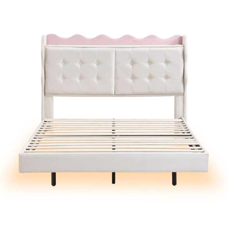 Merax Platform Bed Frame With Led Light Strips - Image 6