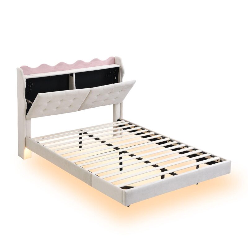Merax Platform Bed Frame With Led Light Strips - Image 5