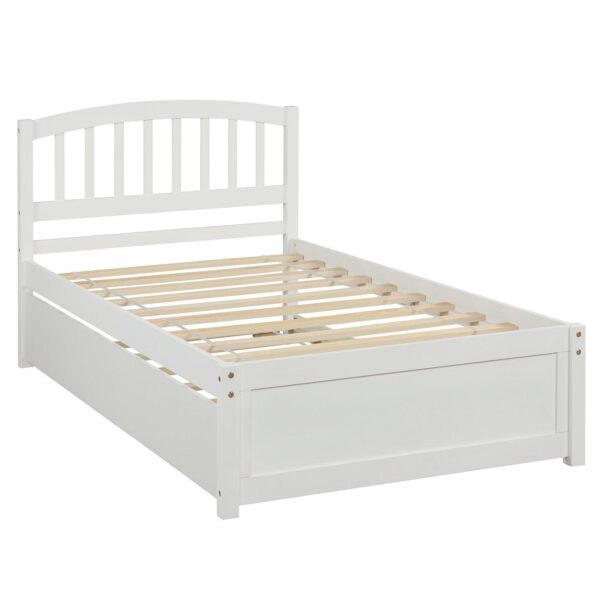 Merax Platform Bed Wood Bed Frame with Trundle