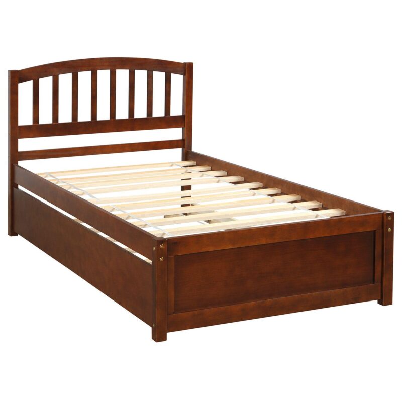 Merax Platform Bed Wood Bed Frame with Trundle - Image 8