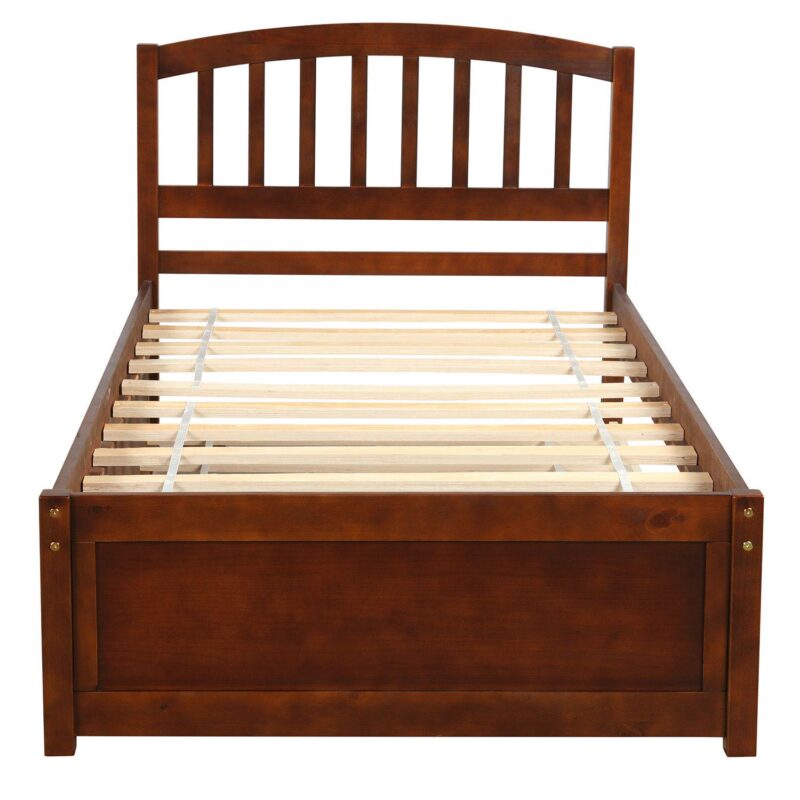 Merax Platform Bed Wood Bed Frame with Trundle - Image 3