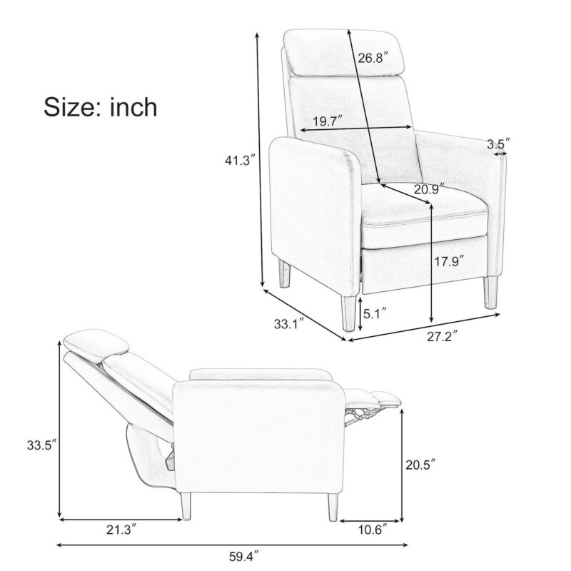 Merax Pu Leather Adjustable Recliner Chair - Image 5