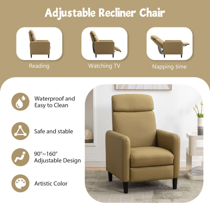 Merax Pu Leather Adjustable Recliner Chair - Image 3
