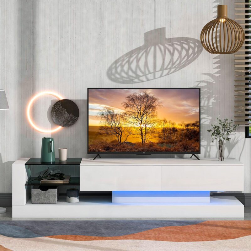 Merax TV Stand with Two Media Storage Cabinets - Image 2