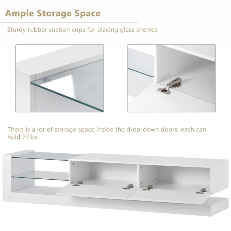 Merax TV Stand with Two Media Storage Cabinets - Image 4