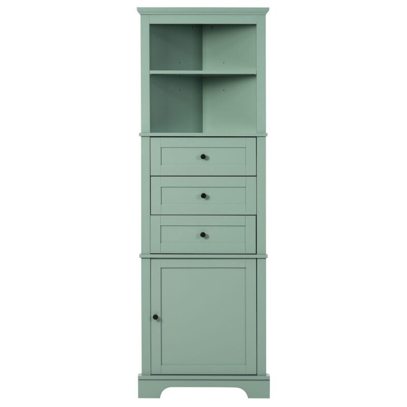 Merax Triangle Tall Cabinet With 3 Drawers And Adjustable Shelves For Bathroom - Image 6