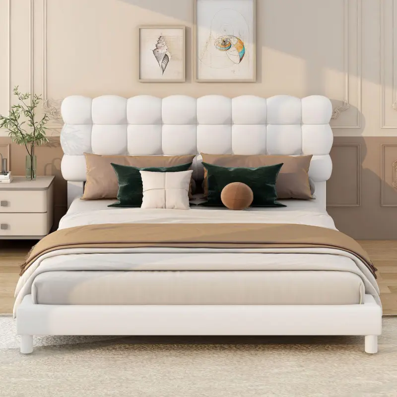 Merax Upholstered Platform Bed With Soft Headboard - Image 3