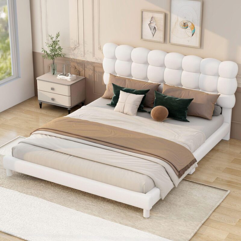 Merax Upholstered Platform Bed With Soft Headboard - Image 2