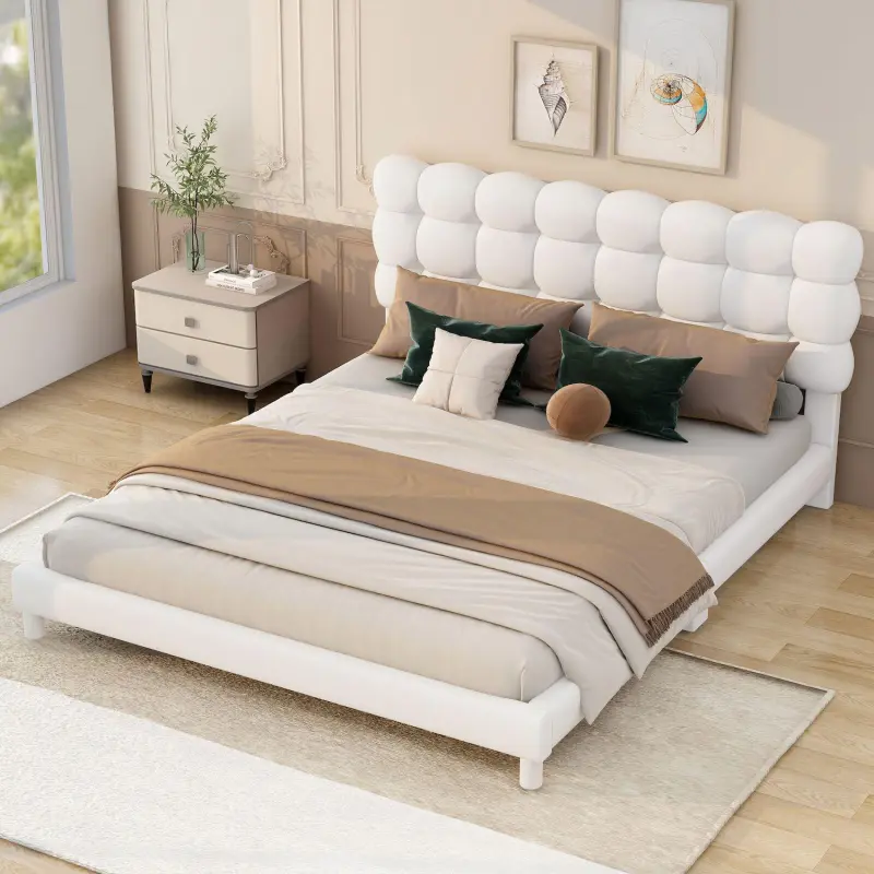 Merax Upholstered Platform Bed With Soft Headboard - Image 2