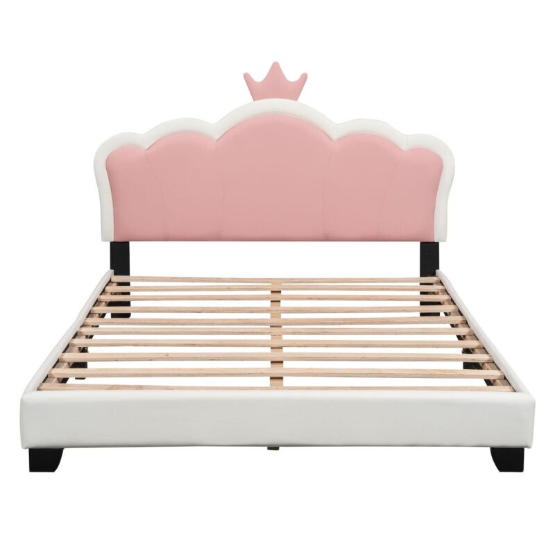 Merax Upholstered Princess Bed With Crown Headboard - Image 6