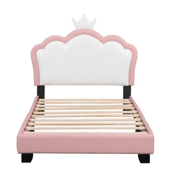 Merax Upholstered Princess Bed With Crown Headboard