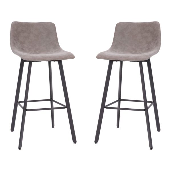 Merrick Lane 2PK Upholstered Stools with Iron Frames