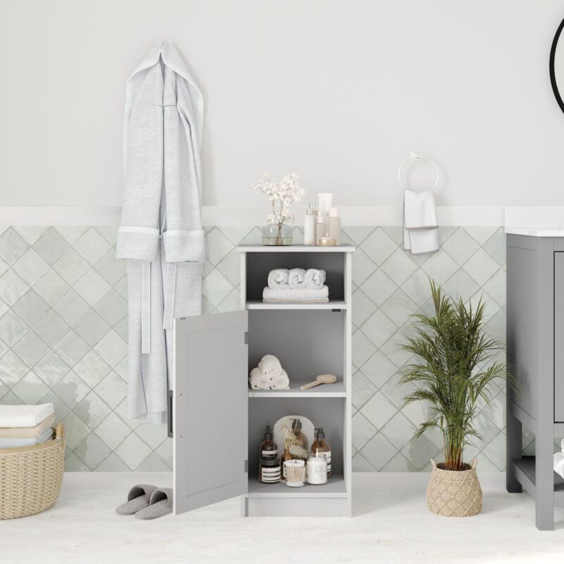 Merrick Lane Contemporary Single Door Bathroom Storage Cabinet With Shelves - Image 3