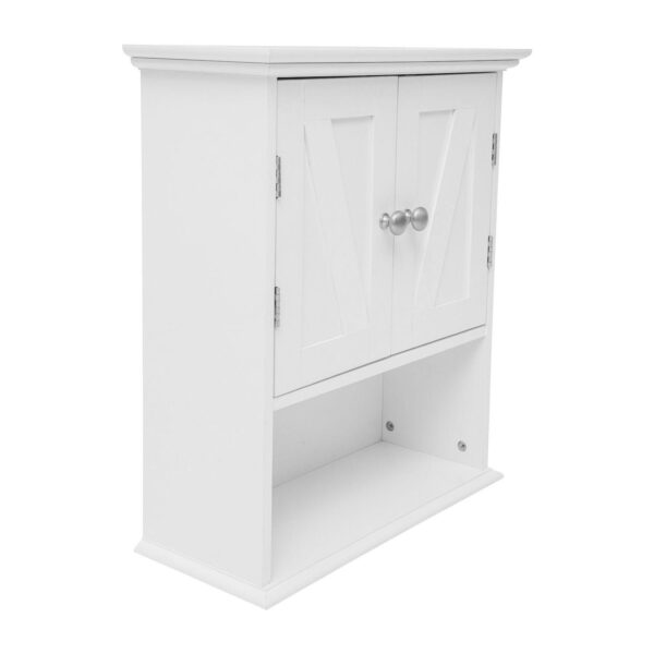 Merrick Lane Farmhouse Wall Mount Storage Cabinet For Bath Or Laundry Room