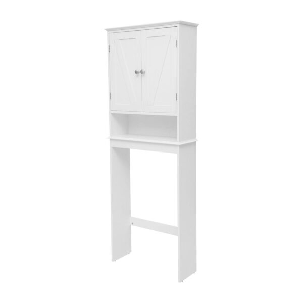 Merrick Lane Farmhouse Over The Toilet Storage Cabinet For Bath Or Laundry Room