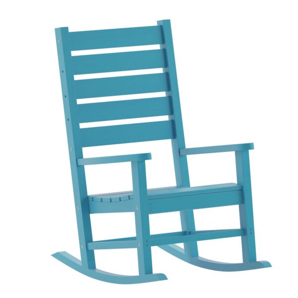 Merrick Lane Fielder Contemporary Rocking Chair, All-Weather HDPE Indoor/Outdoor Rocker