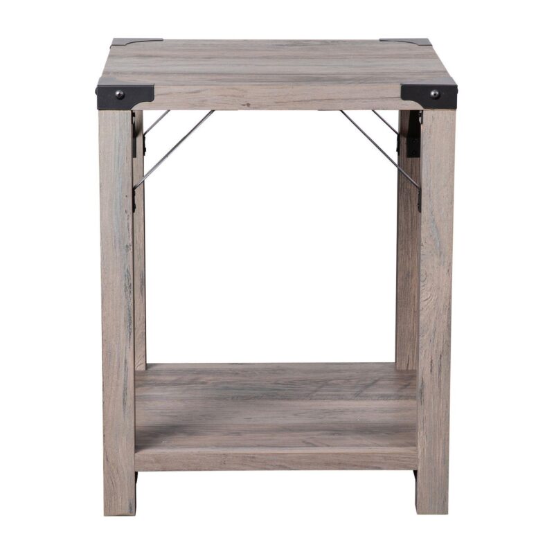 Merrick Lane Green River Modern Farmhouse Engineered Wood End Table and Powder Coated Steel Accents - Image 5