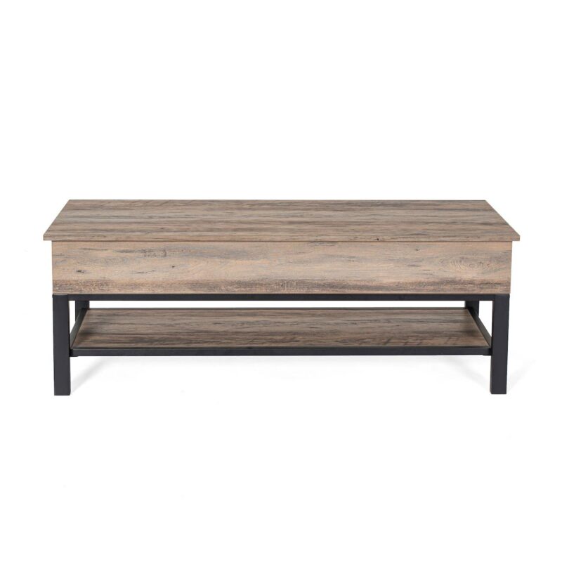 Merrick Lane Green River Rustic Farmhouse Entryway Bench with Bottom Storage Shelf - Image 5