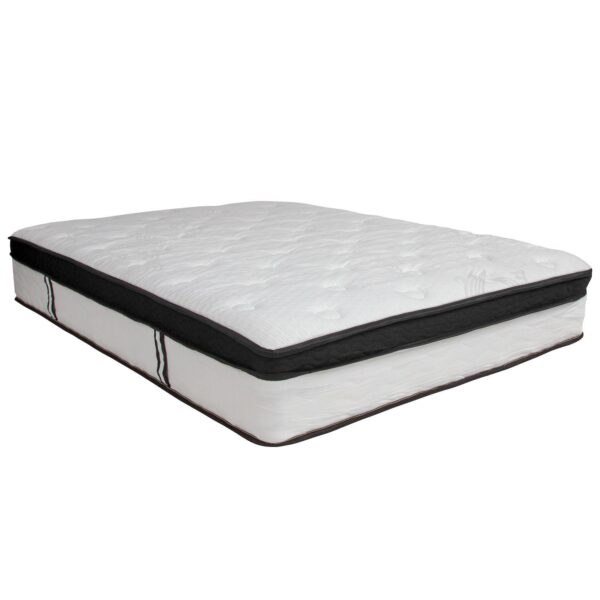 Merrick Lane Hulen 12 Inch Hybrid Pocket Spring and CertiPUR-US Certified Memory Foam Mattress