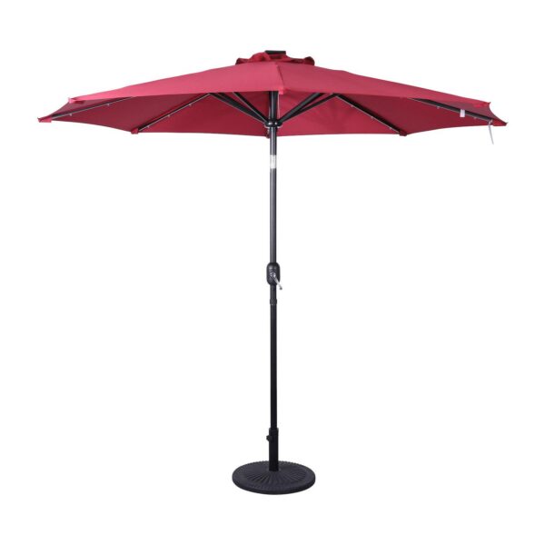 Merrick Lane Led Light Solar Patio Umbrella With Crank And Tilt Functions