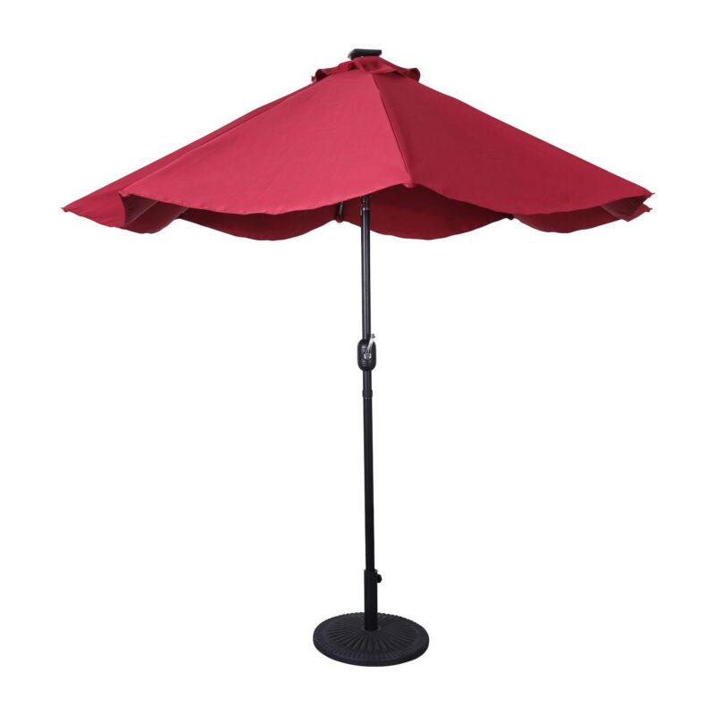 Merrick Lane Led Light Solar Patio Umbrella With Crank And Tilt Functions - Image 5