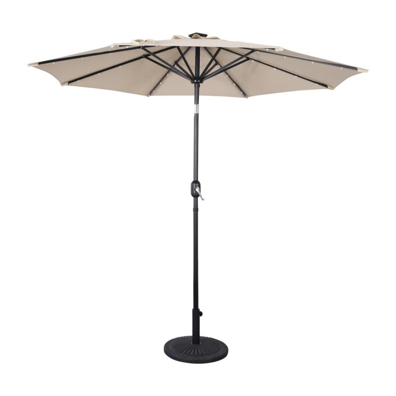 Merrick Lane Led Light Solar Patio Umbrella With Crank And Tilt Functions - Image 6