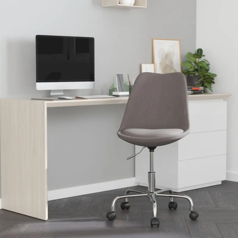 Merrick Lane Marilyn Swivel Office Chair with Height Adjustable Swivel Seat in Stylish Pink Fabric Upholstery - Image 2