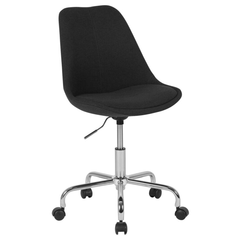 Merrick Lane Marilyn Swivel Office Chair with Height Adjustable Swivel Seat in Stylish Pink Fabric Upholstery - Image 6