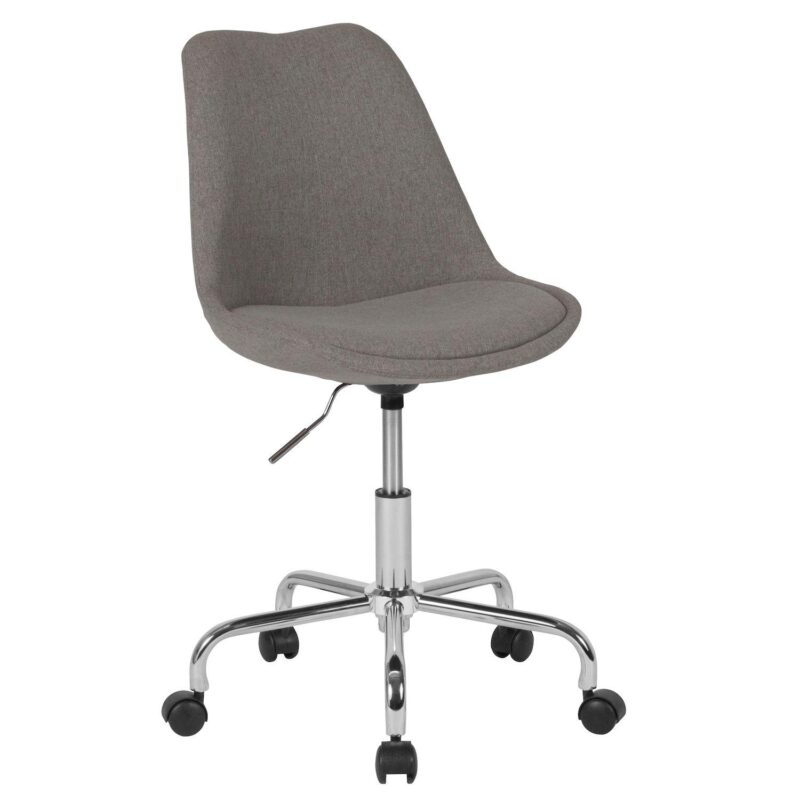 Merrick Lane Marilyn Swivel Office Chair with Height Adjustable Swivel Seat in Stylish Pink Fabric Upholstery - Image 9