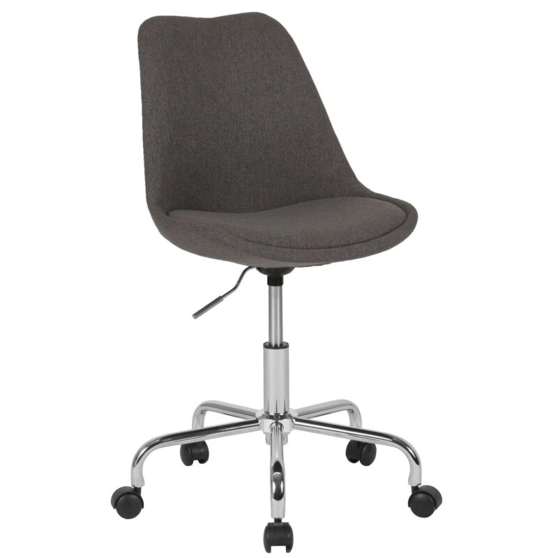 Merrick Lane Marilyn Swivel Office Chair with Height Adjustable Swivel Seat in Stylish Pink Fabric Upholstery