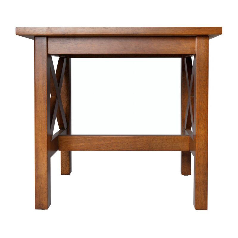 Merrick Lane Matty Rustic End Table, Farmhouse Style Solid Wood Accent Table - Image 5