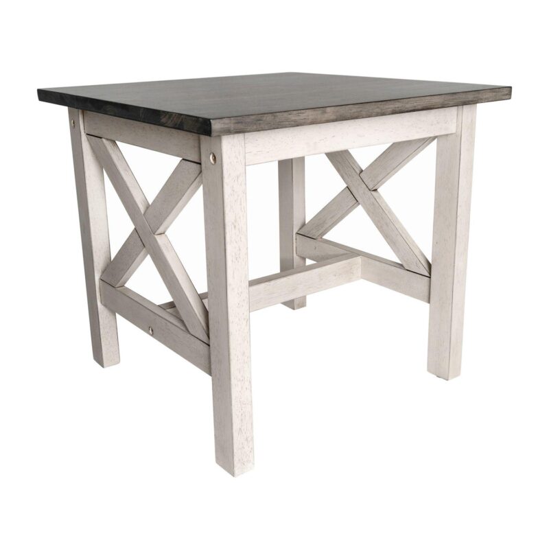Merrick Lane Matty Rustic End Table, Farmhouse Style Solid Wood Accent Table - Image 6