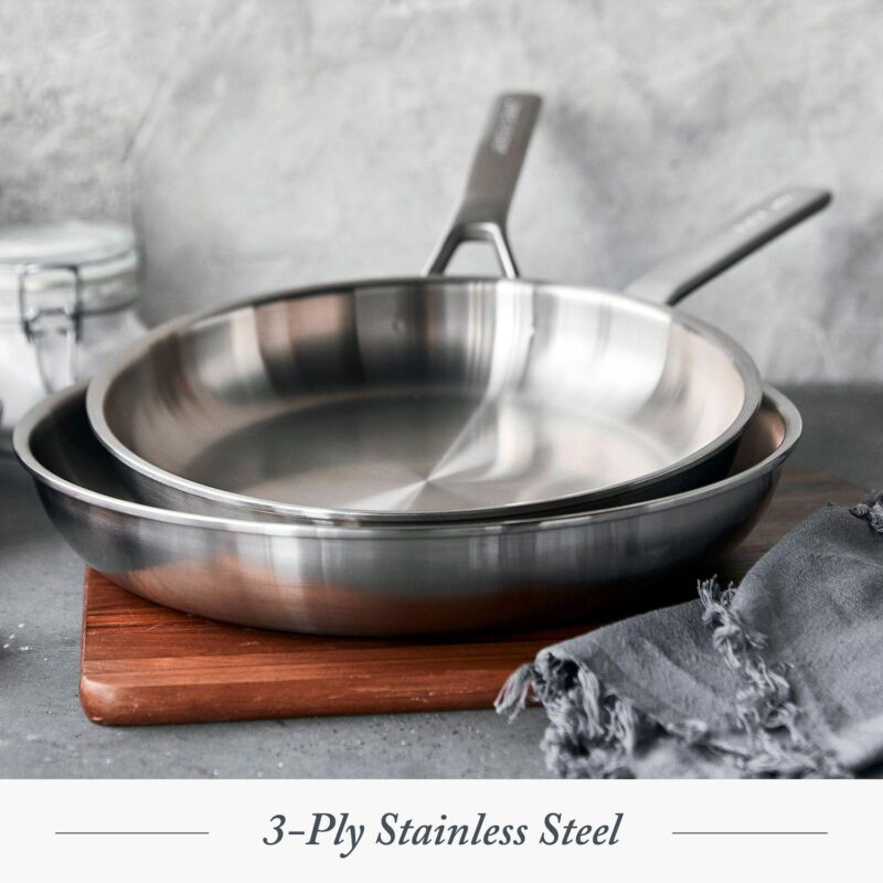 Merten and Storck Stainless Steel 10  and 12  Frying Pan Set - Image 2