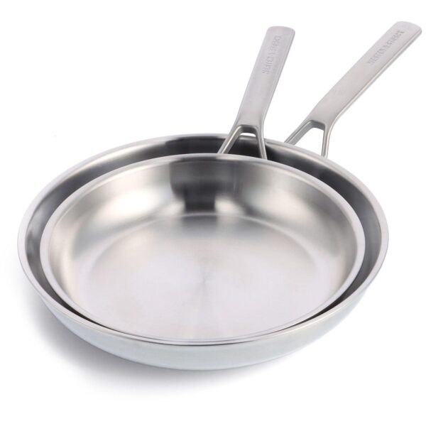 Merten and Storck Stainless Steel 10  and 12  Frying Pan Set