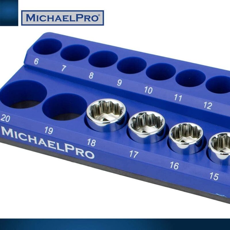 MichaelPro MP014002 3-PC Magnetic Socket Organizer - 1/4, 3/8, and 1/2-Inch Drive Magnetic Socket Holder Kit, Professional Grade Socket Organizers for Toolboxes/Cabinets - Metric - Image 7